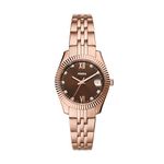 Fossil Women Stainless Steel Analog Brown Dial Watch-Es5324, Band Color-Rose Gold