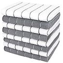 AIDEA Microfiber Dishcloth Kitchen Towels 12”x12”, Super Soft and Absorbent-8 Pack, Multi-Purpose Dish Towels for Home, Kitchen-Grey/White