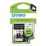 DYMO Authentic D1 Labels, 19mm x 3.5m Roll, Black Print on White Tape, Self-Adhesive Labels for LabelManager and MobileLabeler Label Printers