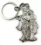 Radha Krishna Metal Key ring Key Chain || Metal Keychain & Keyrings || Keychain for Bike Car Bag || Pack of 1 Silver