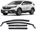 CLIM ART in-Channel Incredibly Durable Rain Guards for Honda CR-V (CRV) 2017-2022, Original Window Deflectors, Vent Deflector, Vent Window Visors, Dark Smoke Car Accessories, 4 pcs - 617226