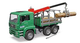 Bruder 02769 Man Timber Truck with Loading Crane and 3 Trunks