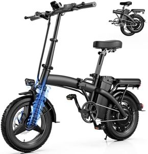 Folding Electric Bike for Adults, 14" Ebike 500W Peak Motor, 23MPH | 35 Miles PAS Range | 48V12Ah Removable Battery | Commuter Foldable Electric Bicycles | UL 2849 Certified | Pedal Assist (F4)