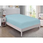 1 PC Fitted Sheet Only, Brushed Premium Quality Bottom Bed Sheets 16 inch Extra Deep Pocket, Fitted Sheet Only, Soft Microfiber Fitted Sheet -Shrinkage and Fade Resistant (Twin XL,Light Blue)