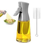 Showvigor Olive Oil Sprayer for Cooking, 180ML Glass Oil Dispenser Bottle with Brush, Canola Oil Vinegar Spray Mister for Kitchen, Refillable Gadgets Accessories Widely Used for Air Fryer(GREY)