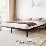 GarveeHome 10 Inch Queen Bed Frame No Box Spring Needed, Low Profile Queen Metal Platform Bed Frame Support Mattress Foundation, No Box Spring Needed/Easy Assembly/Noise Free/Black