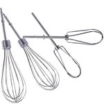 W10490648 & KHMPW Beaters 𝐖𝟏𝟎𝟒𝟗𝟎𝟔𝟒𝟖 Compatible with Kitchen-Aid Hand Mixer, Stainless Steel Pro Whisk Turbo Beaters,Replace AP5644233, PS4082859, KHM2B, KHM512BM Hand Mixer