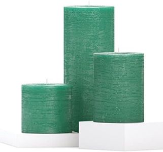 CANDWAX Candele assortite, set di 3 candele rustiche a pilastro include candele inprofumate da 7,6 cm, 10,2 cm e 20,3 cm, ideali come candele e candele per la casa, candele verdi