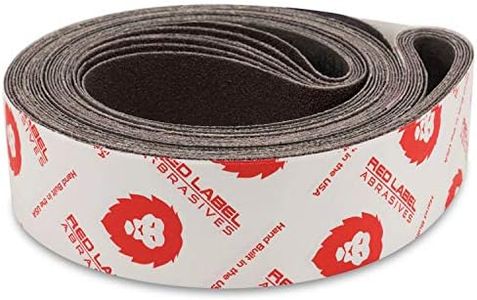 Red Label Abrasives 2 X 72 Inch 36 Grit Aluminum Oxide Metal Sanding Belts - Knife Sharpening Sanding Paper for Metal Working and Metal Finishing - Belt Sander Paper 6 Pack