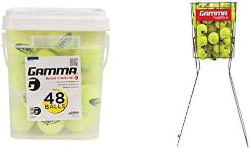 GAMMA Sports Tennis Balls and Accessories Bundle (48 Balls + Hopper)