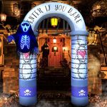 9 FT Halloween Inflatable Outdoor Decoration Archway with Grim Reaper, Spooky Scary Halloween Birthday Party Decorations, Large Blow Up Yard Arch for Graveyard, Garden, and Lawn