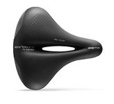 Sportourer by Selle Italia - Zeta Comfort Gel SuperFlow, City Bike Saddle, Soft Gel, With Reflective Technology for Low Visibility, Water Resistant - Black, L3, (156P901MEC001)