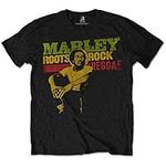 Bob Marley Men's Roots, Rock, Reggae T - Shirt Black, X (Manufacturer Size:X-Large)