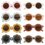 KLEBREIS Toddler Sunglasses, 8 Pairs Round Flower Sunglasses Cute Kids Outdoor Sunglasses UV Protection Sunglasses for Toddler Girls Boys Beach Party