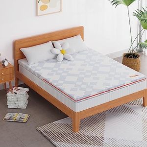 Maxzzz Topper Viscoelastico 150x190x7.5cm Alivia Tensiones Musculares con partícula de Gel, Topper Sobrecolchon Lavable, Topper para Colchón Transpirable,Transpirable y Soporte y Firmeza Media