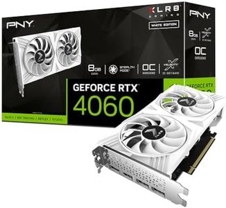 PNY GeForce RTX™ 4060 8GB XLR8 Gaming Verto™ Dual Fan OC White Edition Graphics Card DLSS 3 (128-bit, PCIe 4.0, GDDR6, HDMI/DisplayPort, 2 Slot)