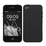 kwmobile Case Compatible with Apple iPhone 4 / 4S Case - Soft Slim Protective TPU Silicone Cover - Black
