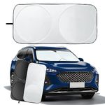 Car Windscreen Sun Shade, Windshield Sunshade for Car Inside, Car Sunshades Foldable Front Sun Visor Protector Blocks UV Rays Sunscreen for Car Windscreen Fits Windshields of Various Sizes (150*70cm)