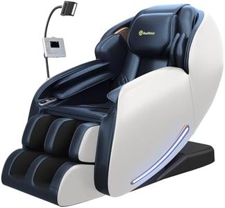 Real Relax Massage Chair, Full Body Zero Gravity SL-Track Shiatsu Massage Recliner Chair with Heat Body Scan Bluetooth Foot Roller APP Control, Favor-06 Blue