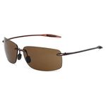 JULI Sports Polarized Sunglasses for Men Women Tr90 Rimless Frame for Running Fishing Golf Surf Driving(Brown)