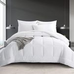 Puredown Alternative Comforter, Duvet Insert, 300 Thread Count, Cotton Shell, White, Full/Queen