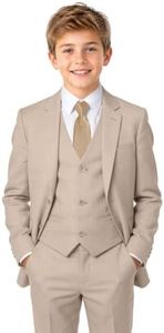 Boys Graduation Suit Kids Formal Ring Bearer Outfit Light Champagne 16Y