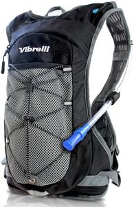 Vibrelli Hydration Pack & 2L Hydration Water Bladder - High Flow Bite Valve - Hydration Backpack with Storage - Lightweight Running Backpack, Also for Cycling, Hiking, Ski, Snow for Men, Women & Kids