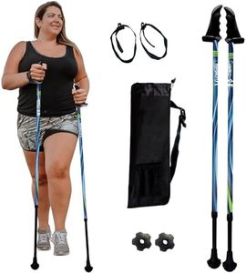 York Nordic Big and Tall Motivator Walking Poles for Balance and Rehab - 2 Pieces - Strong Push Button Locks, Detachable Rubber Feet, Travel Bag - for Heights 4' up to 7' feet and Weights up to 500lbs