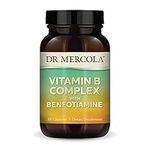 Dr. Mercola Vitamin B Complex with Benfotiamine Dietary Supplement, 30 Servings (60 Capsules), Supports Mood and Energy Production, Non GMO, Soy Free, Gluten Free