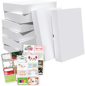 12 Packs Extra Large Gift Box Bulk with All-Occasions Stickers, 17x13x4 Inch Premium White Gift Boxes with Lids for Presents, T-shirt, Robe, Sweater Cardboard Boxes for Christmas, Birthday - Cajas Para Regalos