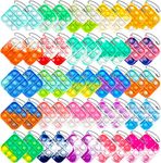 50Pcs Mini Pop Keychain Simple Silicone Stress Relief Fidget Hand Toys Pop Push Bubble Toys Anxiety Stress Reliever for Kids Adults