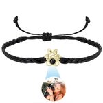 Easycosy Customized Bracelets with Dog Picture Inside, Personalized Pet Photo Projection Bracelets, Adjustable Length Bracelet Memorial Gifts for Pet Dog Lover Women/Men/Friends