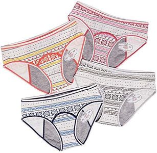 Anna & Eric 4 Pack Teen Girls Protective Panties Leak Proof Underwear Heavy Flow Women Postpartum Briefs, Ge+robg, Medium