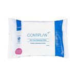 CONTIPLAN Incontinence Cleansing Cloths with Barrier Cream - Packs of 8 Cloths - All in One Cleansing Wipes Cleanses, Soothes and Moisturises - White