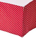 Bacati Pin Dots Crib/Toddler Bed Skirt, Red, 13"