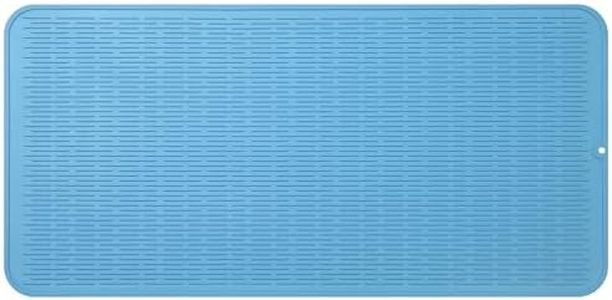 MicoYang Silicone Dish Drying Mat for Multiple Usage,Easy clean,Eco-friendly,Heat-resistant Silicone Mat for Kitchen Counter or Sink,Refrigerator or Drawer Liner Light Blue XXXXXL 36inches x 18inches