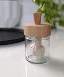 The DECORHOME'S Wooden Oil Spreader for Dosa Pan with Glass Jar and Cotton(100ml)