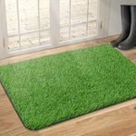 TREETONE Artificial Grass Door Mat, Thick Turf Grass Indoor/Outdoor Rug, Perfect for Entryway, Patio Lawn Synthetic Doormat, Dog Realistic Grass Mats, 24x35 Inches