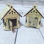 300Sparkles Wooden Home Decor Small Candy House, Decor Piece, Best Gift Hut Model (Pack of 2)