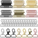 Swivel Clasp Hooks, Anezus 80Pcs Key Chain Clip Hooks, D Ring Clip Lanyard Hardware for Keychain Making, Lanyard Making, Purse Hardware, DIY Craft (1” Inside Width)