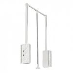 GTV Clothes 12kg Max. Load White Pull Down Wardrobe Cabinet Hanging Rail Lift (B)