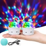 URAQT Disco Lights for Parties, Sound Activated Mini Disco Ball Light, DJ Strobe Ball with Mirror and Glitter Effect, Stage Lights for Party Kids Birthday Club Family Gathering Christmas, 1pc, White