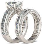 Jeulia 2.85 Carat Sterling Silver Princess Cut Bridal Set Engagement Wedding Rings Bands with Cubic Zirconia for Women with Jewelry Gift Box (7)