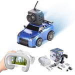 FMS 1/64 RC Car Alu35 RTR with Camera FPV Goggles and Mini Remote Control Car Model Car RC Rock Truck RC Drift Car RC Crawler High Performance RC Cars with Light for Adults Gift (Blue)