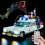 Kyglaring LED Light Kit for Lego Icons Ghostbusters Ecto-1 Car Building Set, The Lighting Set Designed for Lego 10274; Built-in Multiple Light Effect, Nostalgic Collection Gifts(RC Sound Version)