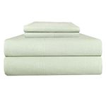 Thermee Micro Flannel Full-Size Sheet Set, Machine Wash & Dry, No Pilling, 16" Deep Pocket with 2 Pillowcases, Mint