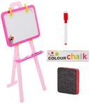 Amazon Brand - Jam & Honey Disney Princess 5-in-1 Easel Board for Kids 4+ Years, Double Sided Drawing & Writing Board with Stand, Chalk, Marker & Duster, BIS Certified Safe