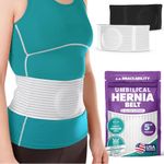 BraceAbility Hernia Belt for Men & Women | Stomach Truss Binder with Compression Support Pad for Abdominal, Umbilical, Navel & Belly Button Hernias - L/XL (New & Improved) Fits 40"-60"
