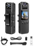 SPIKECAM 64GB Computer-Free Body Camera with Audio and Video, 6 Hrs 1080P Personal Small Camera with Photo, Night Vision, SOS Sound, Wearable Cam for Security, Running, Biking