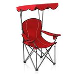 ALPHA CAMP Camp Chair with Shade, Folding Camping Chair, Canopy Chair, Support 160kg, Red